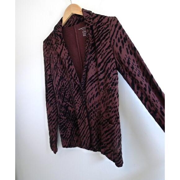 MAJESTIC FILATURES Burnout Animal Print Flocked Fleece Jersey Blazer 1 S $265 - Picture 6 of 10